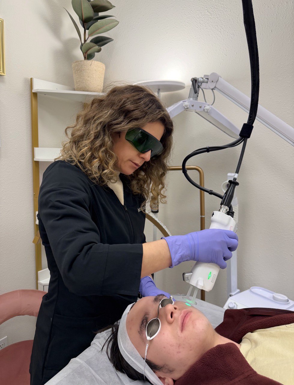 Irina performing Cynosure Clarity II laser hair removal treatment at Beautissima, Bothell WA